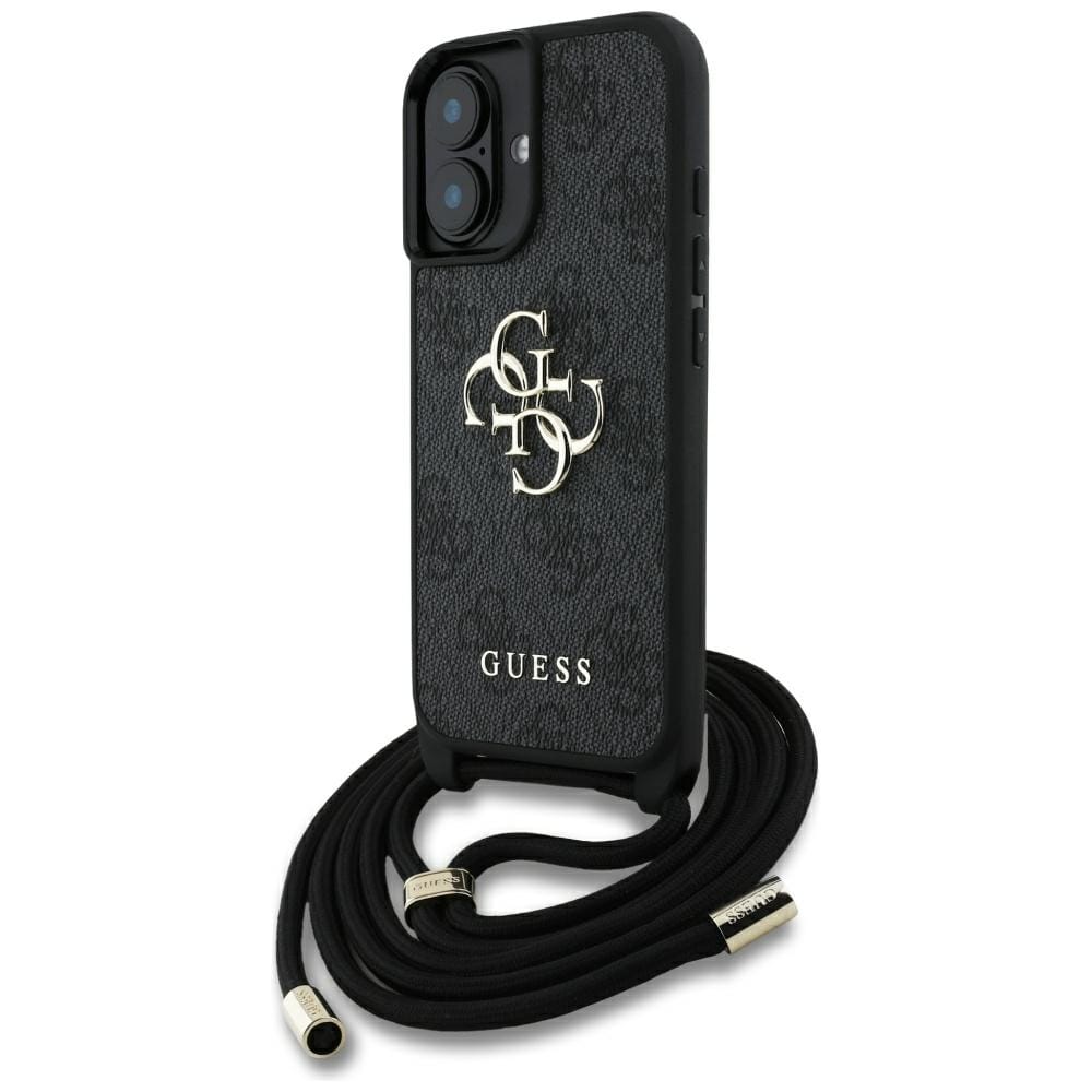 Etui Guess 4G Big Logo Cord Stap Crossbody do iPhone 16 czarny