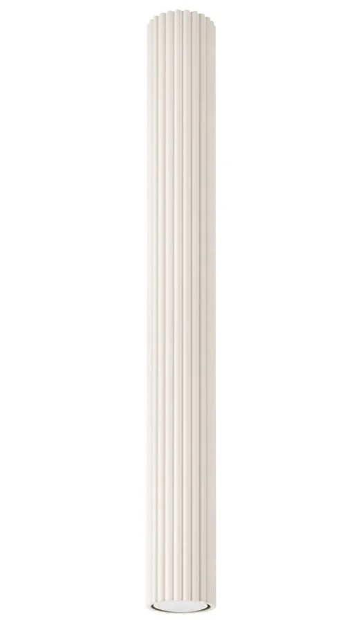 Ryflowana lampa wisząca beżowa 60cm Casyx