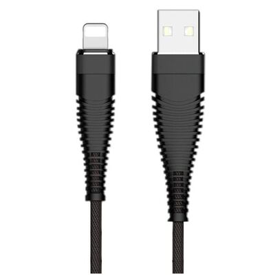 Kabel USB lightning wzmacniany czarny 1 m LB0154 libox