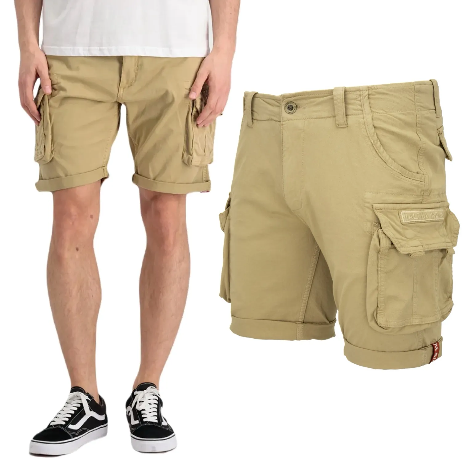 Spodenki Alpha Industries Crew Short 176203 14 - Piaskowe  31