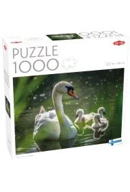Puzzle 1000 Łabędź na jeziorze z dziećmi