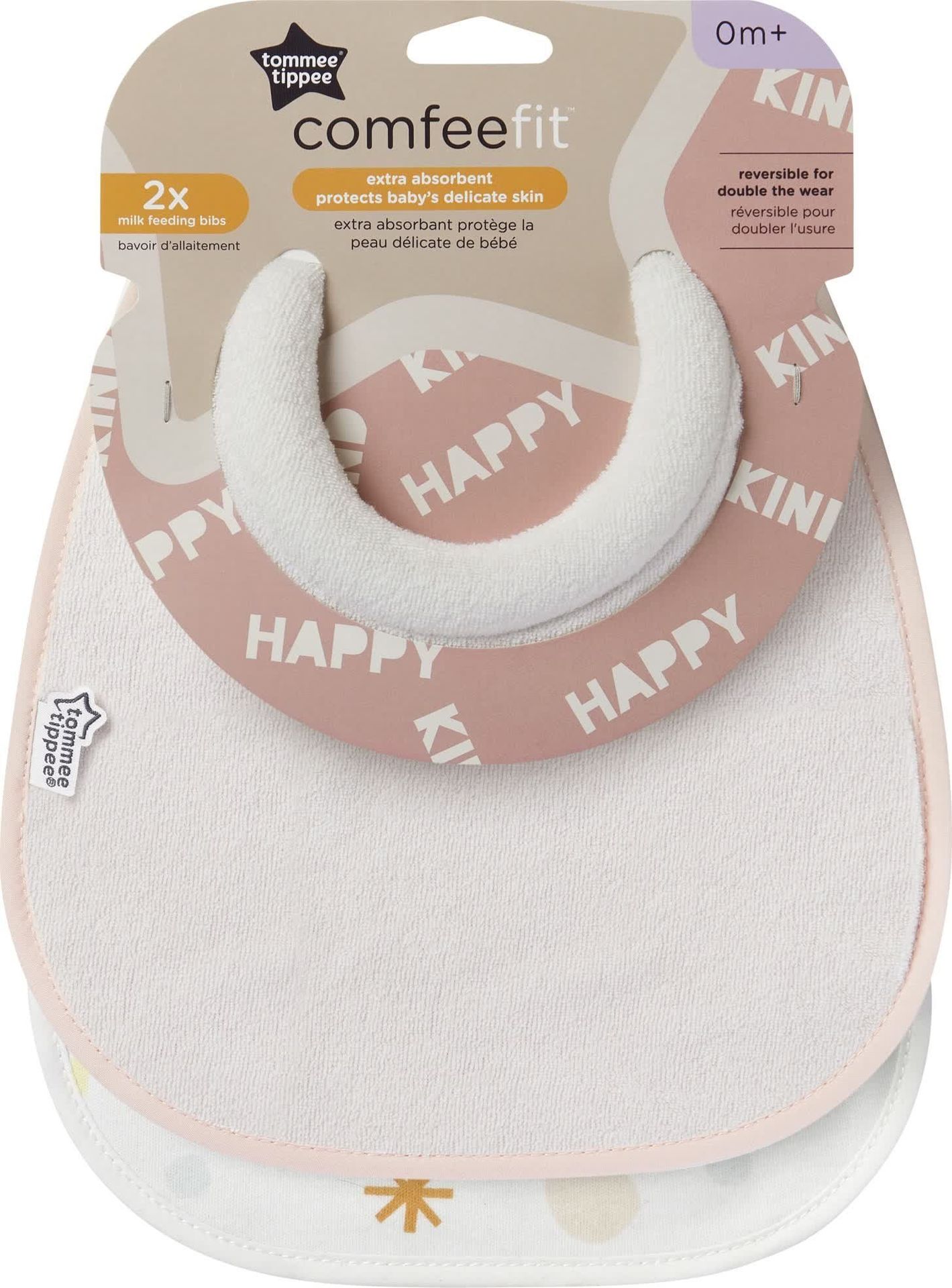 Tommee Tippee TOMMEE TIPPEE bib COMFEEFIT, 0 m+, 2 pcs., beige, multicolour, 46353060