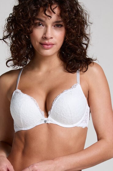 Hunkemöller Biustonosz maksymalnie usztywniany z fiszbinami Marine Biały