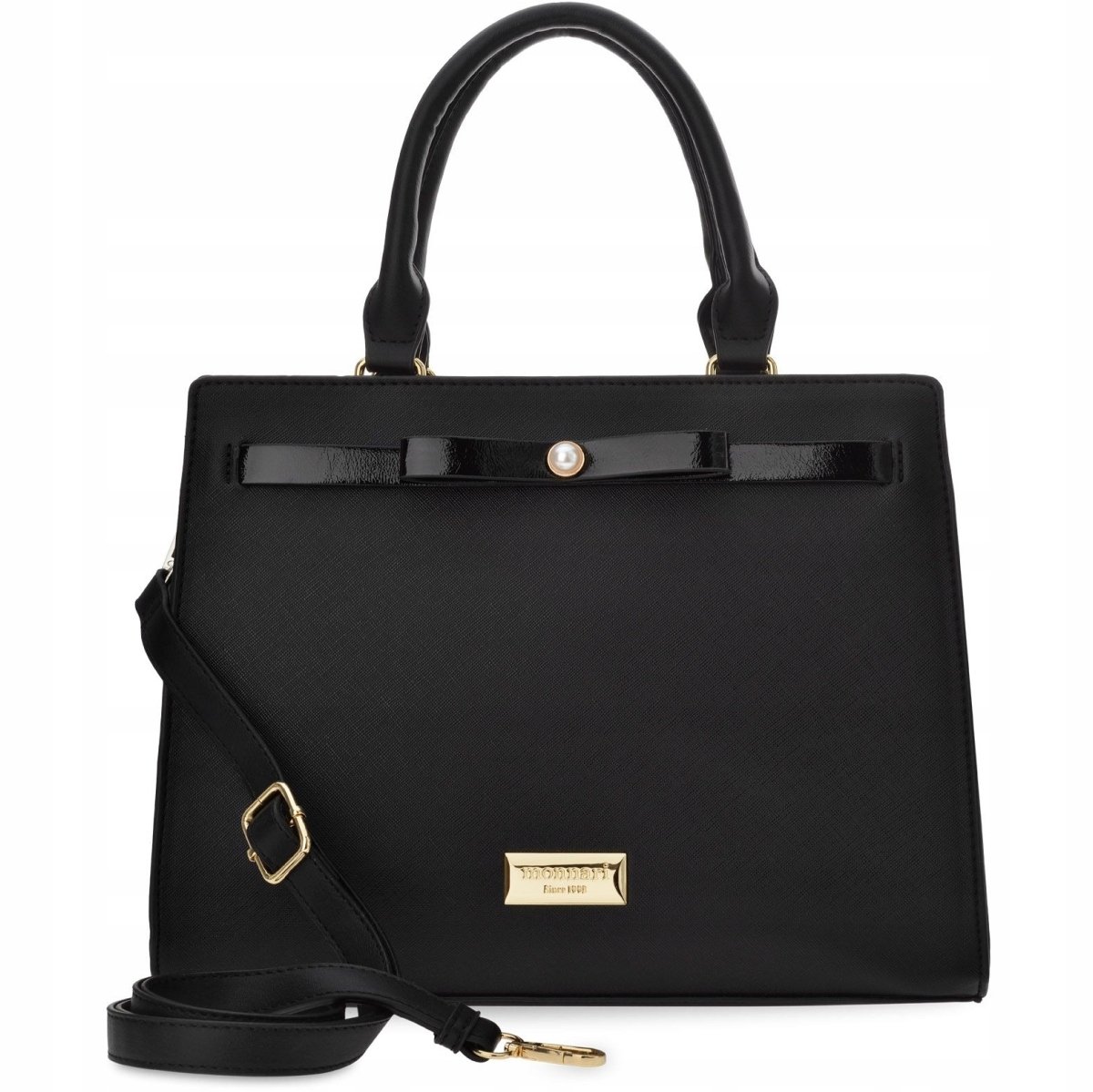 Elegancka Torebka Monnari Shopper Sztywny Duży Kuferek Klasyczna Torba