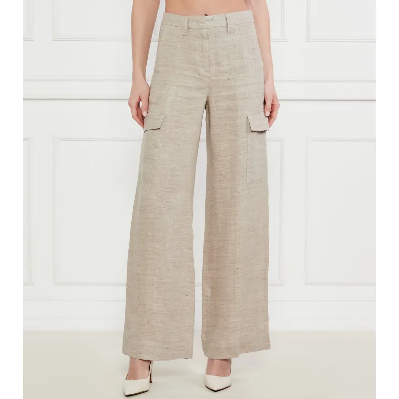 Marella Lniane spodnie GELADA flare fit