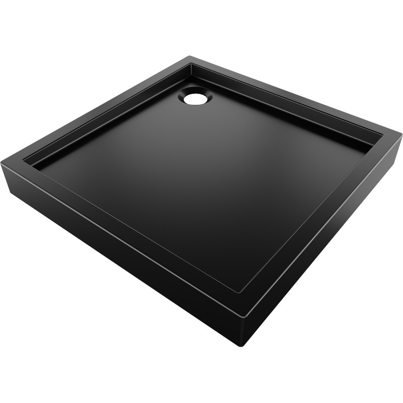 Mexen Flow+ brodzik kwadratowy 90 x 90 cm, czarny mat - 46S709090H