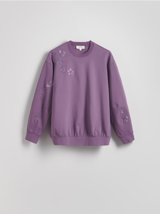 Reserved - Bluza z ozdobnym haftem - wielobarwny