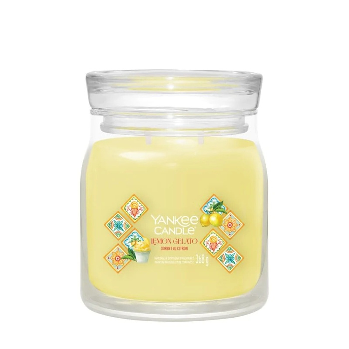 Yankee Candle Signature - Świeca średnia Lemon Gelato, 368 g