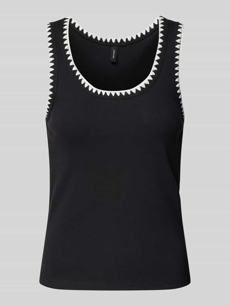 Top o kroju slim fit z okrągłym dekoltem model 'VIOLA'