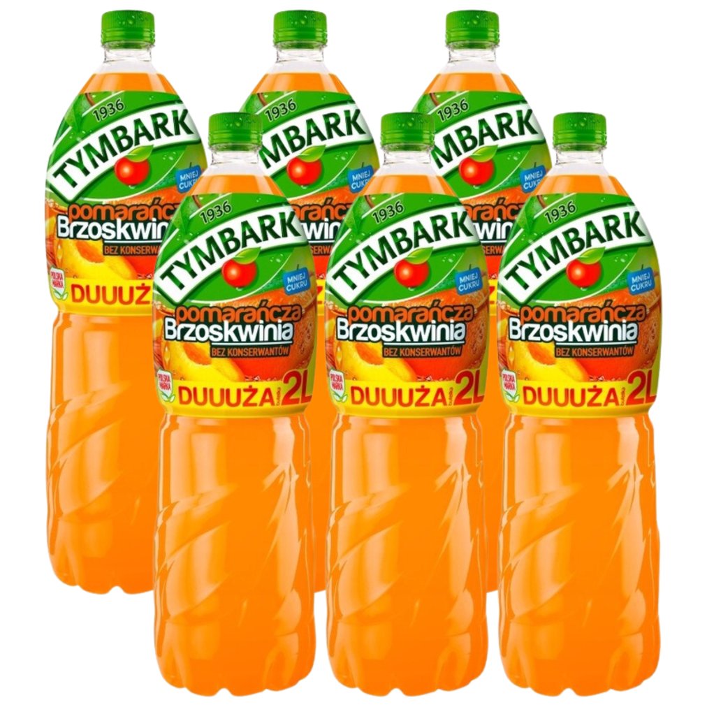 Tymbark Napój pomarańcza brzoskwinia 2 l x 6 sztuk