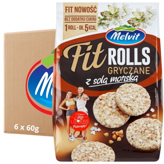 Melvit Fit Rolls gryczane z solą morską 60 g x 6 sztuk