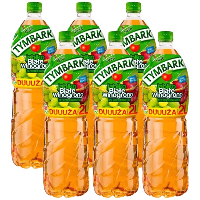 Tymbark Napój jabłko białe winogrono 2 l x 6 sztuk