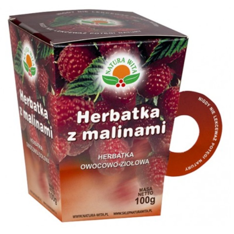 Natura Wita Herbatka Owocowo Ziołowa Z Malinami Orzeźwiająca Herbata 100G