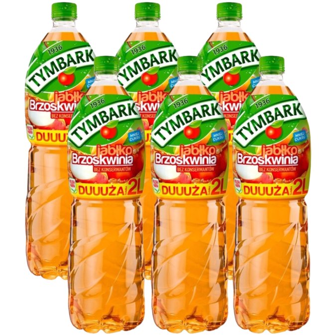 Tymbark Napój jabłko brzoskwinia 2 l x 6 sztuk