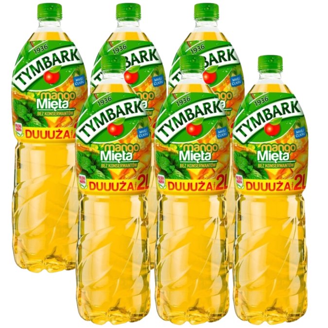 Tymbark Napój mango mięta 2 l x 6 sztuk