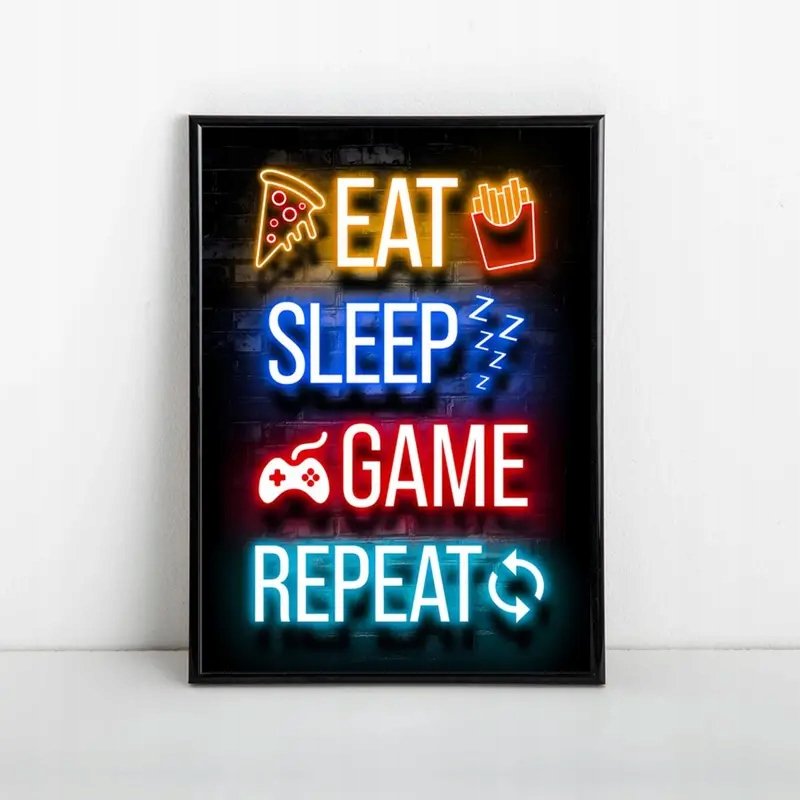 Art Gamer Plakat A3 w ramie Gracz dekoracja pokoju plakat w ramce