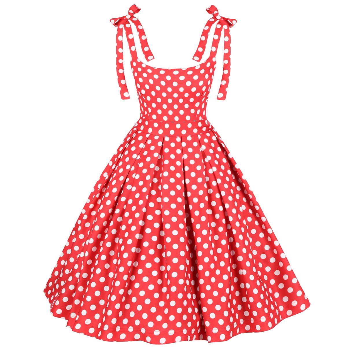 Sukienka PIN UP retro w grochy groszki czerwona PRODUKT POLSKI kieszenie