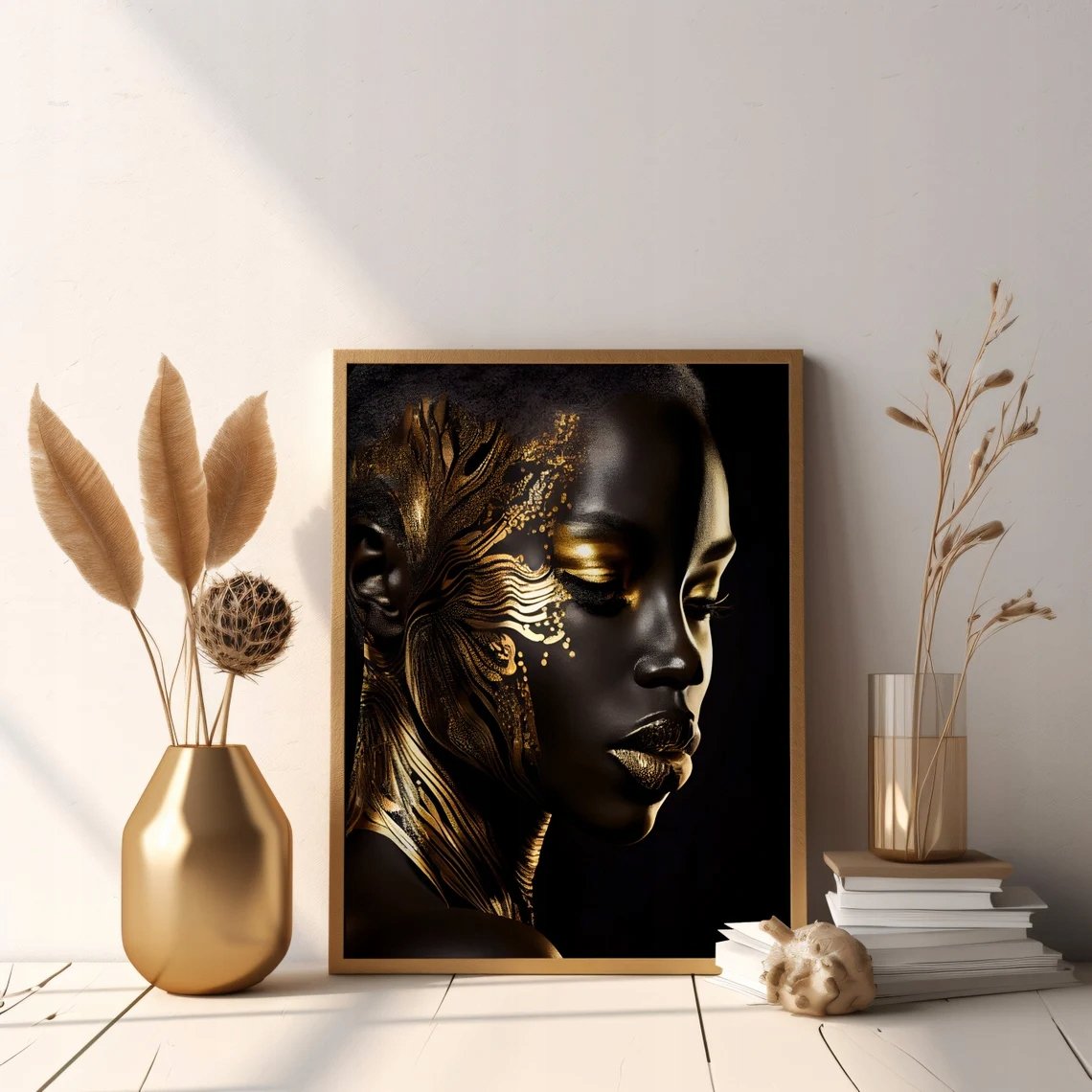 Plakat A3 w ramie dekoracja pokoju Art Afroamerykanka Deco Premium Poster