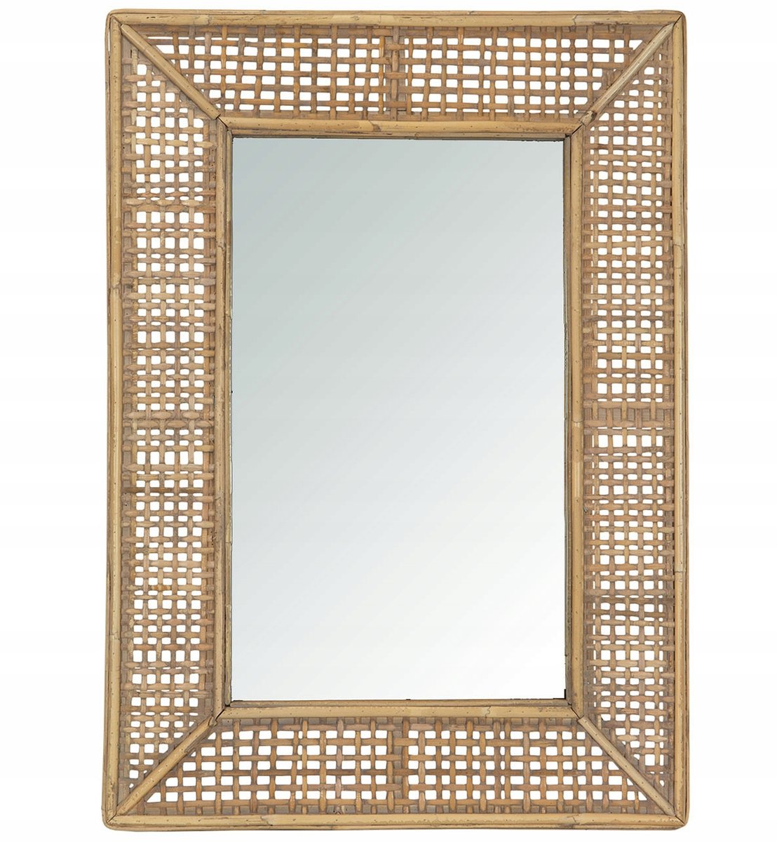 LUSTRO STYL BOHO bambusowe prostokątne 71x51cm