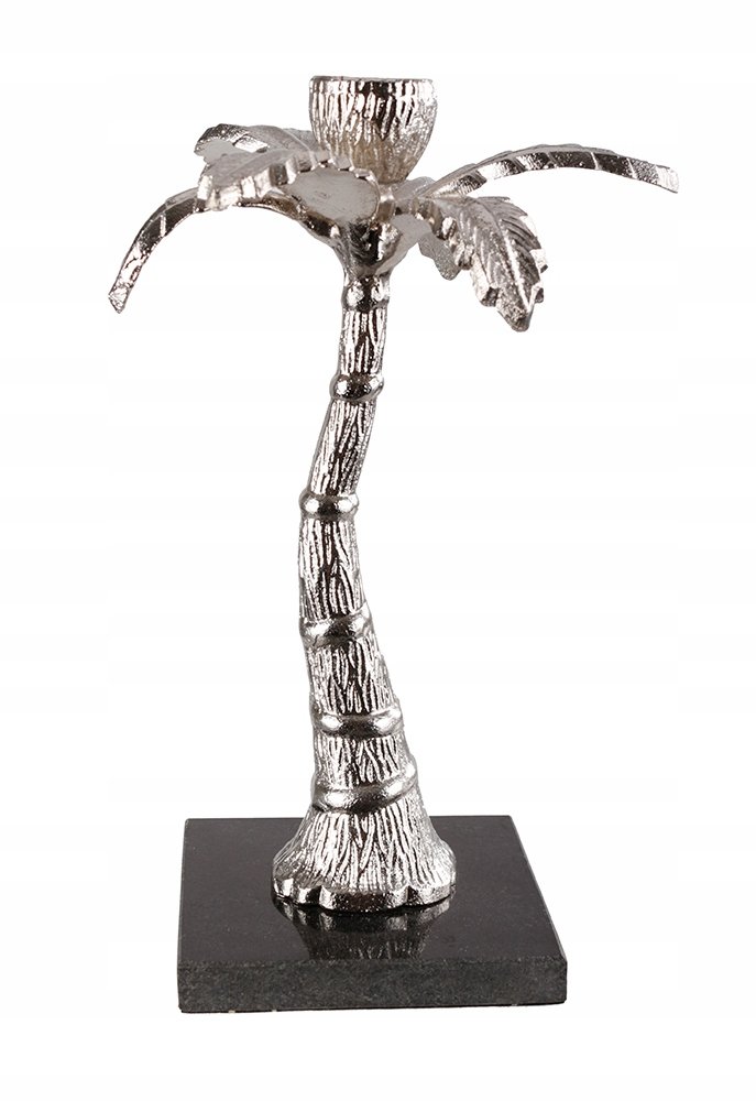 ŚWIECZNIK PALMA kandelabr ALUMINIUM MARMUR 26cm