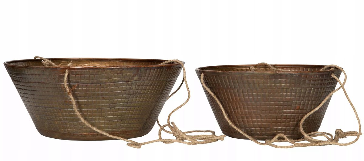 DONICA OSŁONKA WISZĄCA 45CM do salonu na taras loft rdzawa metalowa 2 szt.
