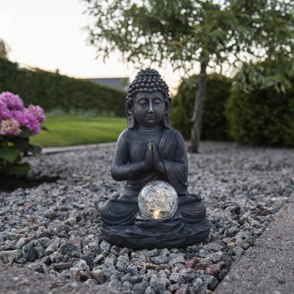 Dekoracja ogrodowa Led solarna Budda
