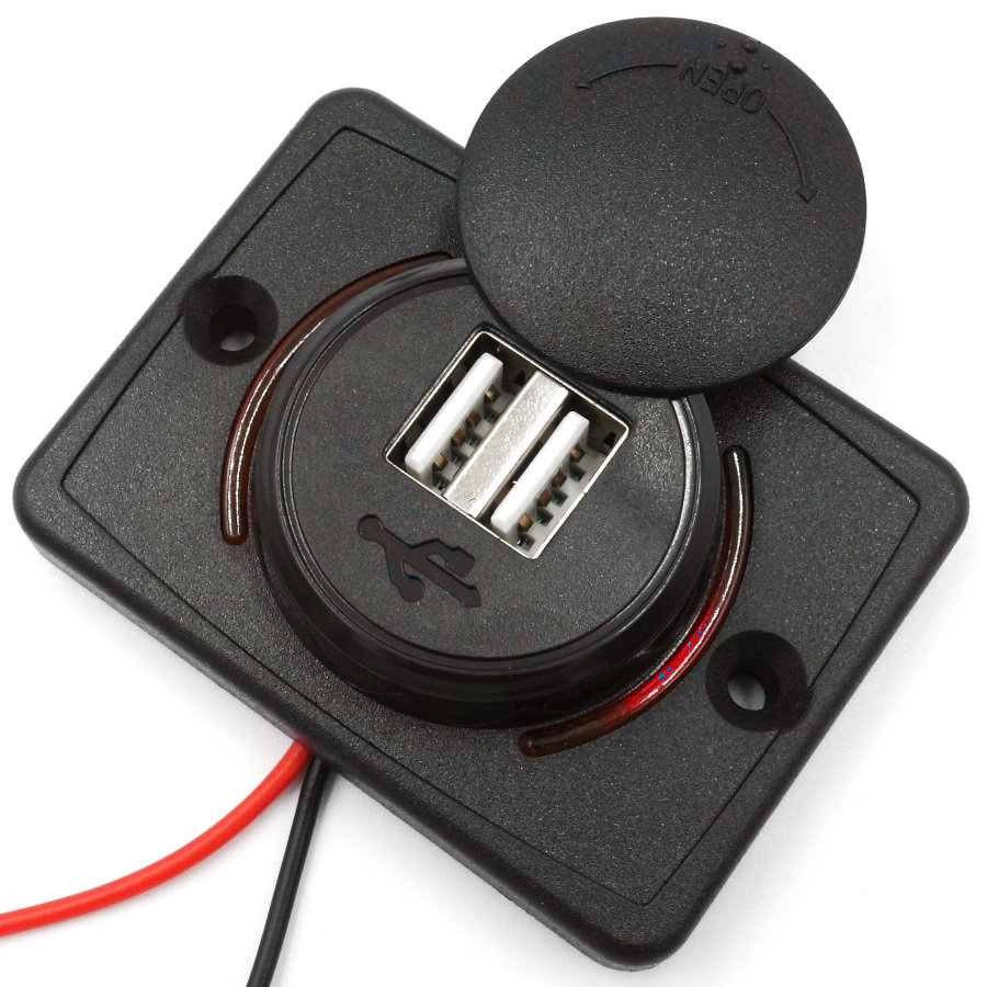 ŁADOWARKA SAMOCHODOWA DO ZABUDOWY USB 12V 24V 3.1A LED DO AUTA MONTAŻOWA