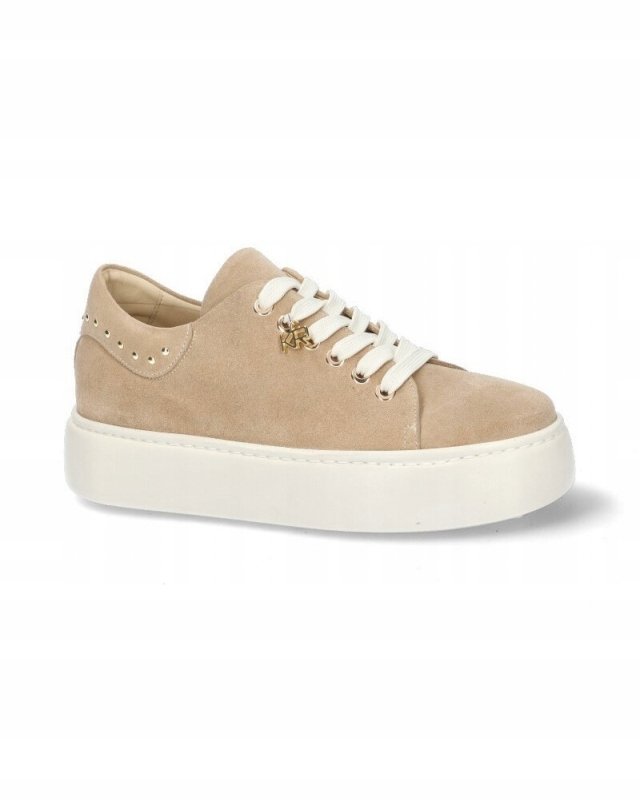 Karino 5478/001-P beżowe półbuty sneakersy platforma skóra zamszowa r.38