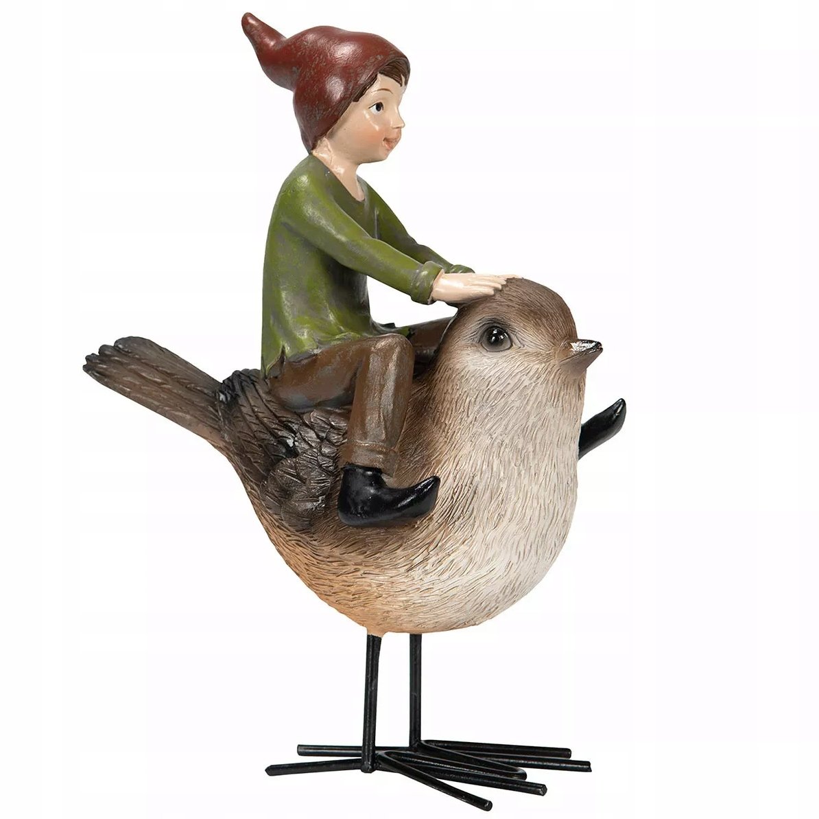 FIGURKA SKRZAT krasnal wróbelek dekoracyjna do salonu zabawna 16cm