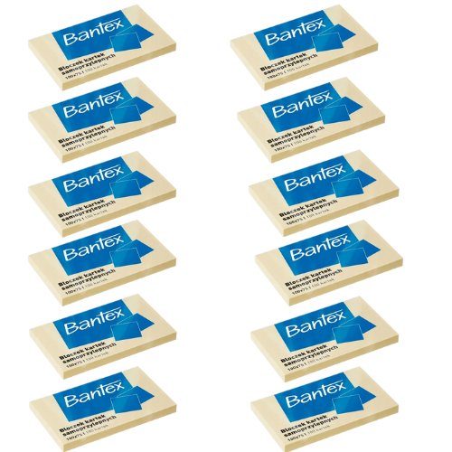 Bloczki Samoprzylepne, Żółte kartki samoprzylepne 100x75 100szt x 12