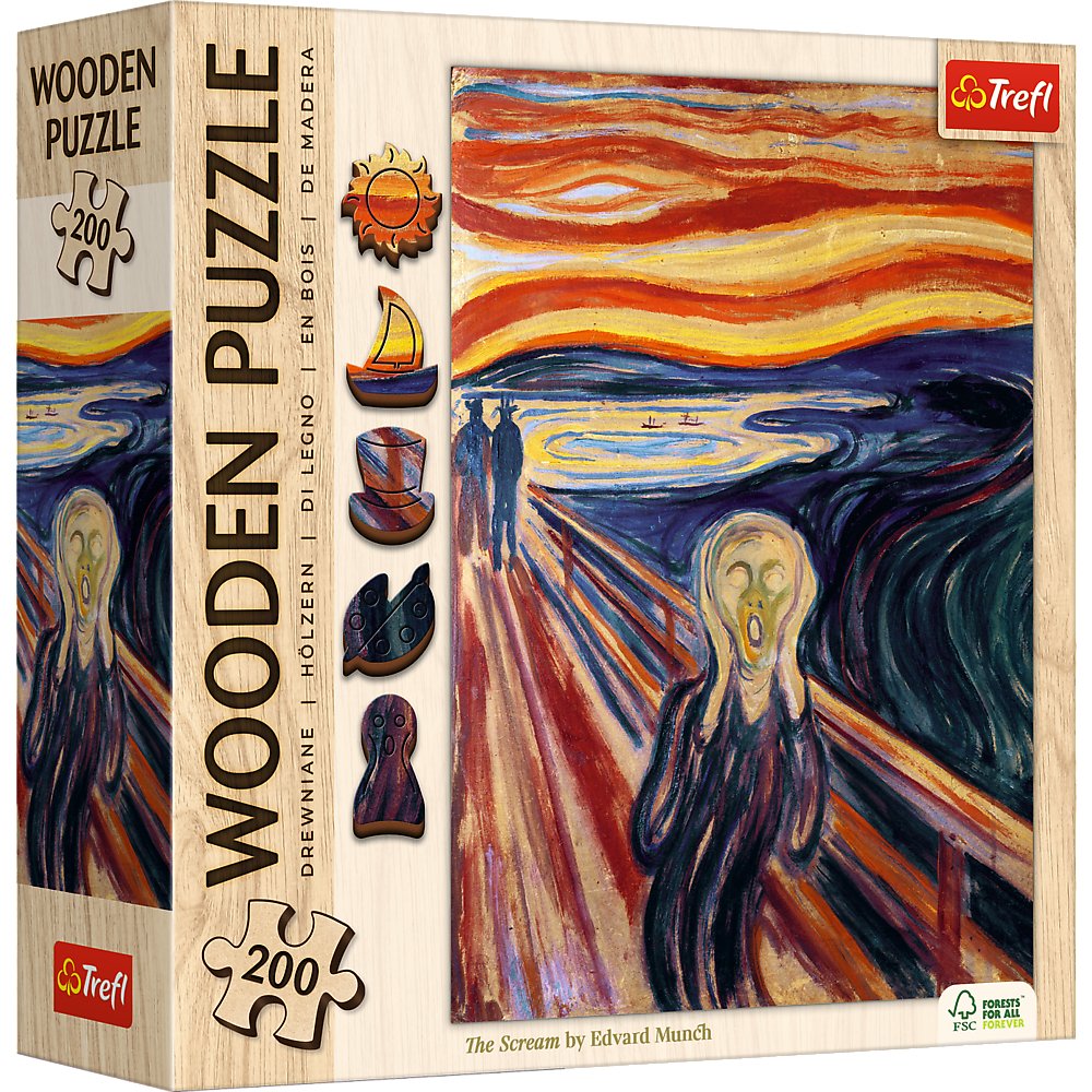 Puzzle, Drewniane, Krzyk - Edvard Munch, 200 el.