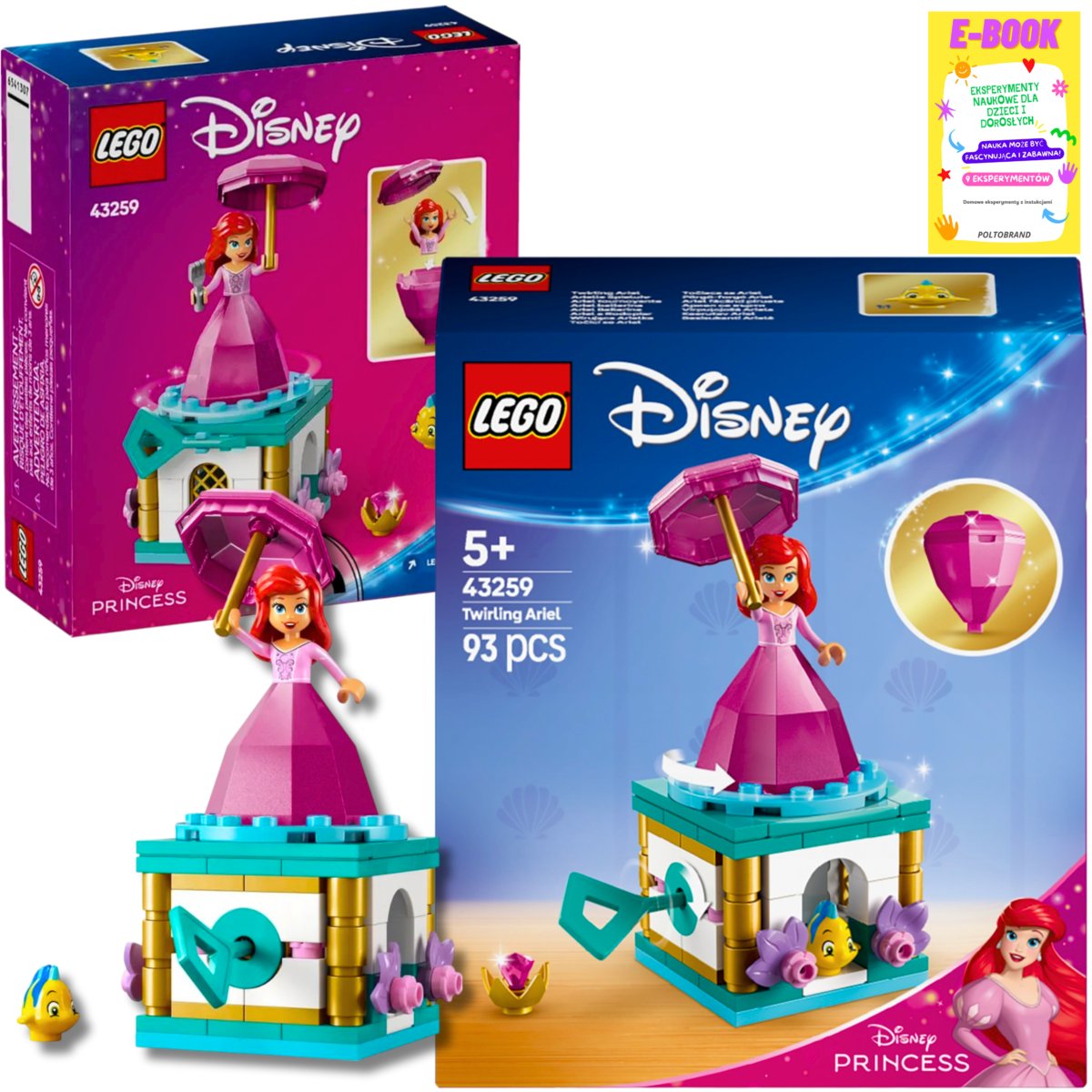 LEGO DISNEY WIRUJĄCA ARIELKA 43259 KLOCKI PREZENT + EBOOK