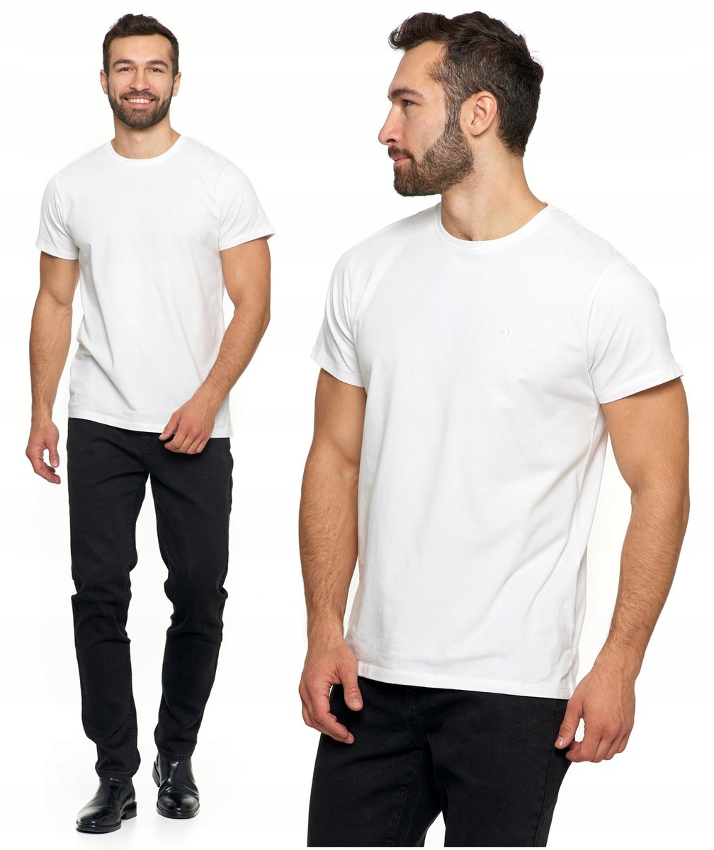 T-SHIRT PREMIUM MĘSKI Koszulka Gładka Bluzka Haft Logo Bawełna MORAJ XXL