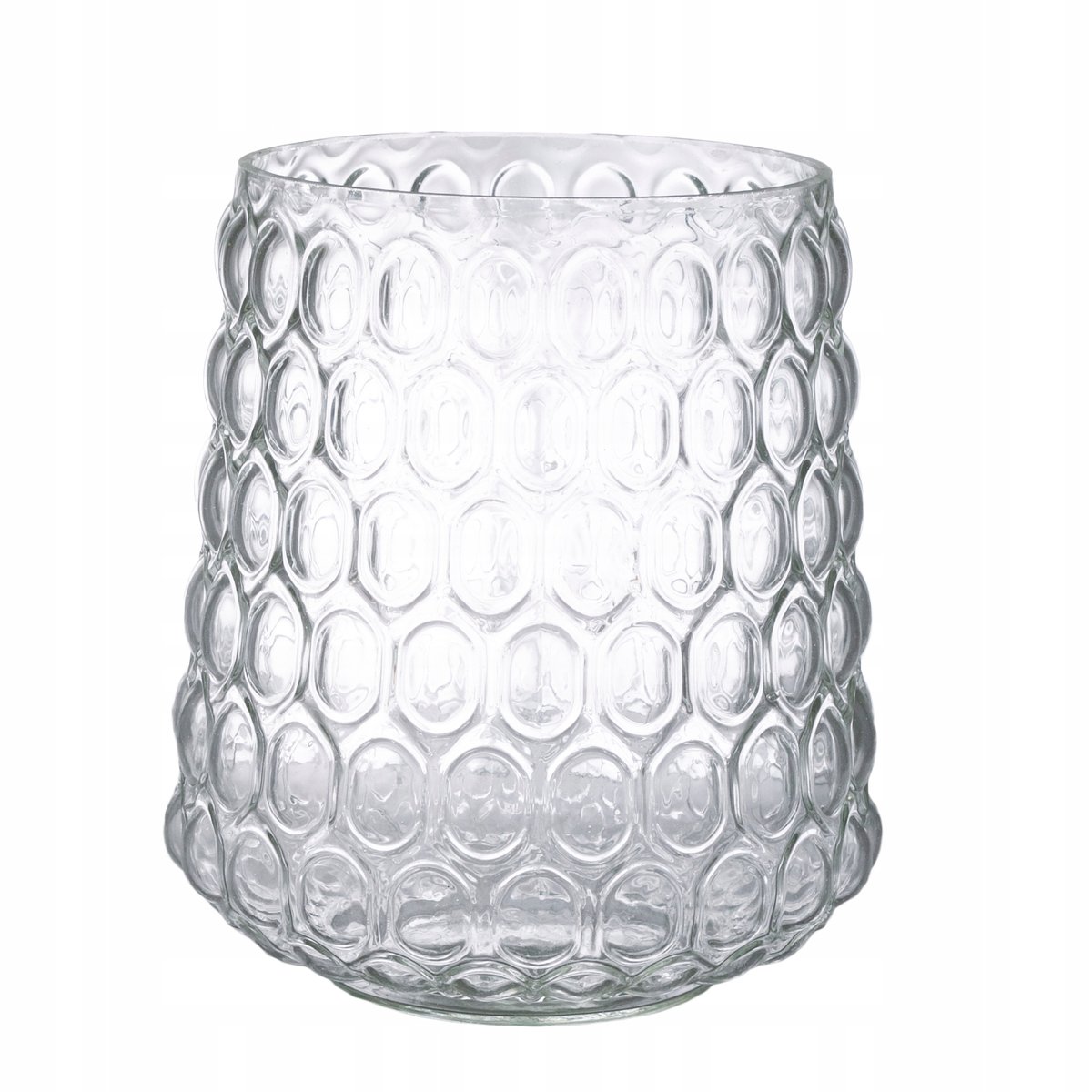 WAZON SZKLANY w kółka przezroczysty śr. 18cm