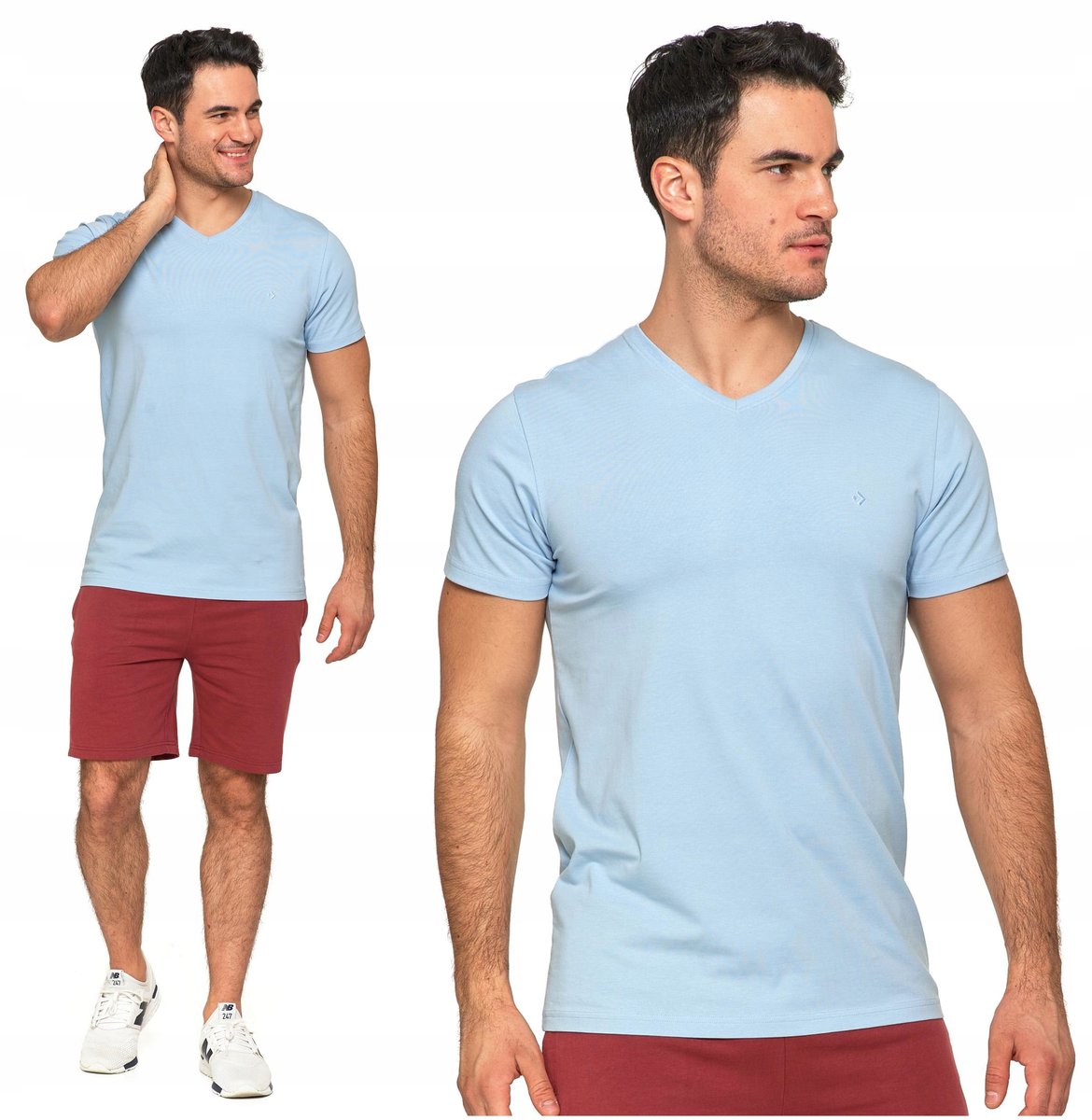 T-SHIRT MĘSKI Koszulka Gładka PREMIUM Bluzka z Haftem Logo MORAJ S