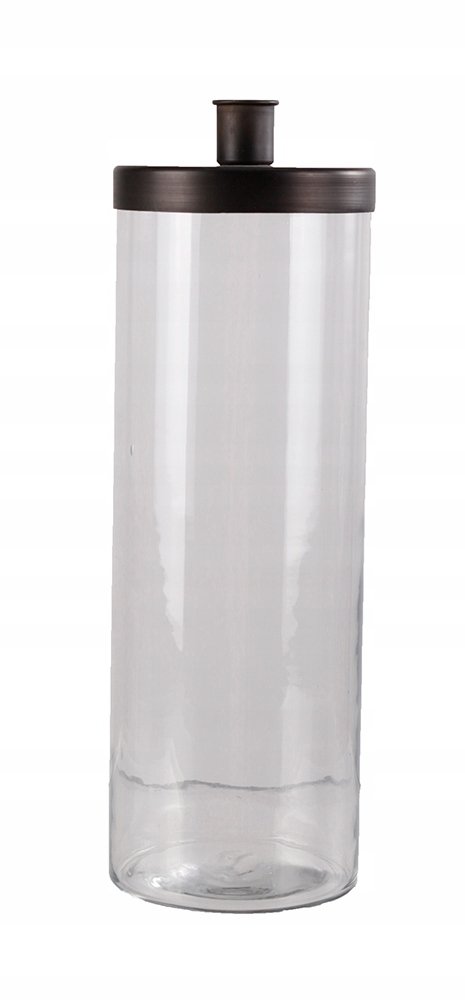 ŚWIECZNIK na długą świecę SZKLANY czarny wys. 29cm