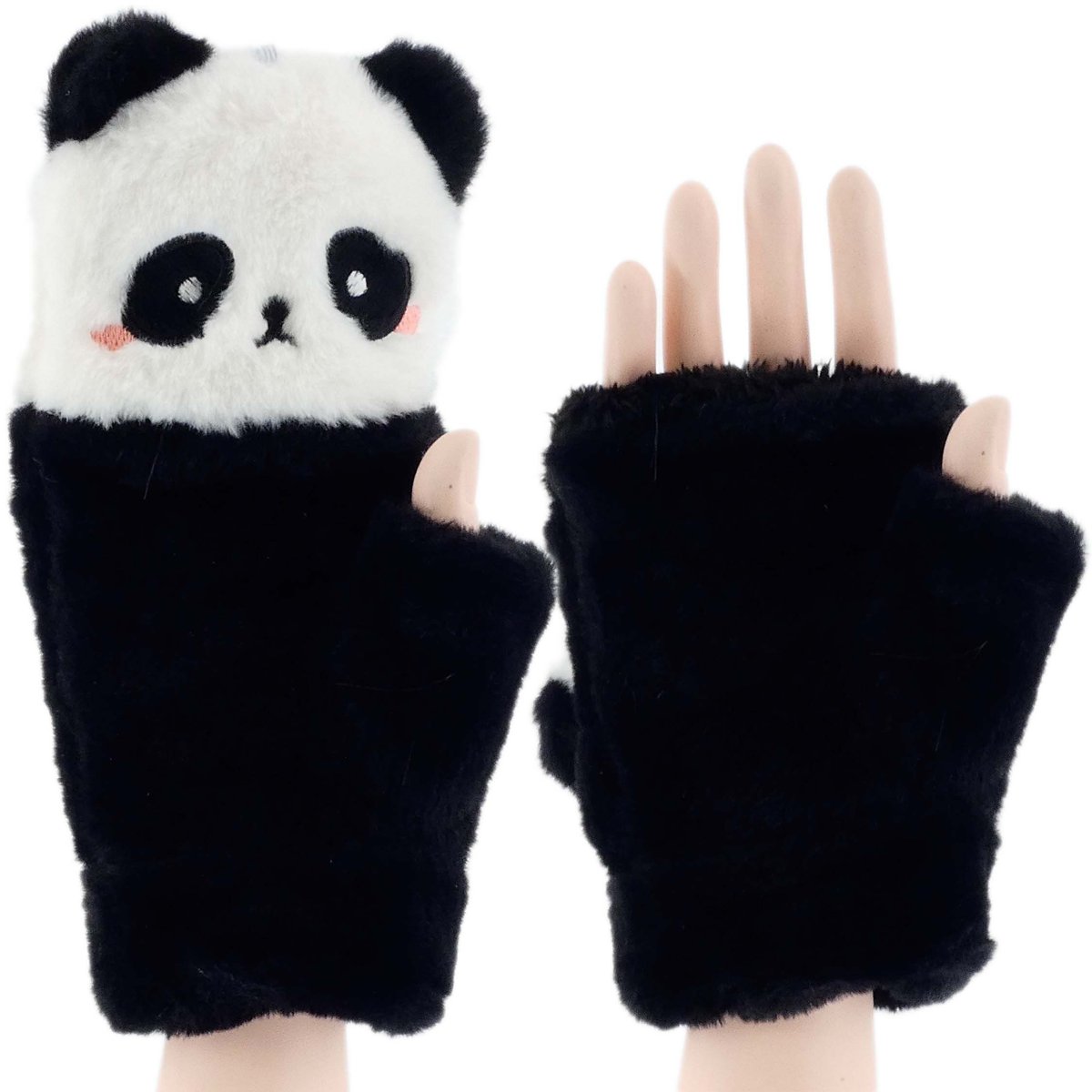 Damskie Zimowe Rękawiczki Mitenki Zabawne Mordki Misiu Panda