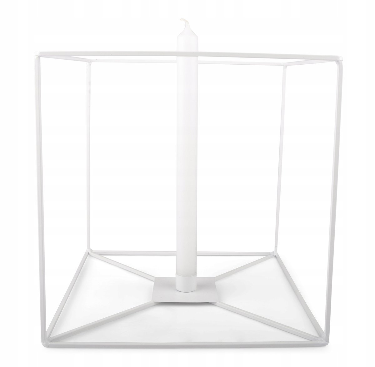 ŚWIECZNIK ścienny METALOWY na długą świecę biały