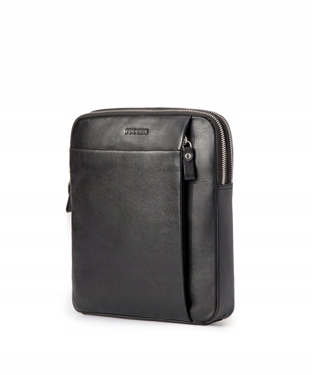 Torba Męska Skórzana Duża Listonoszka Na Ramię PUCCINI Czarna LGD3323 1