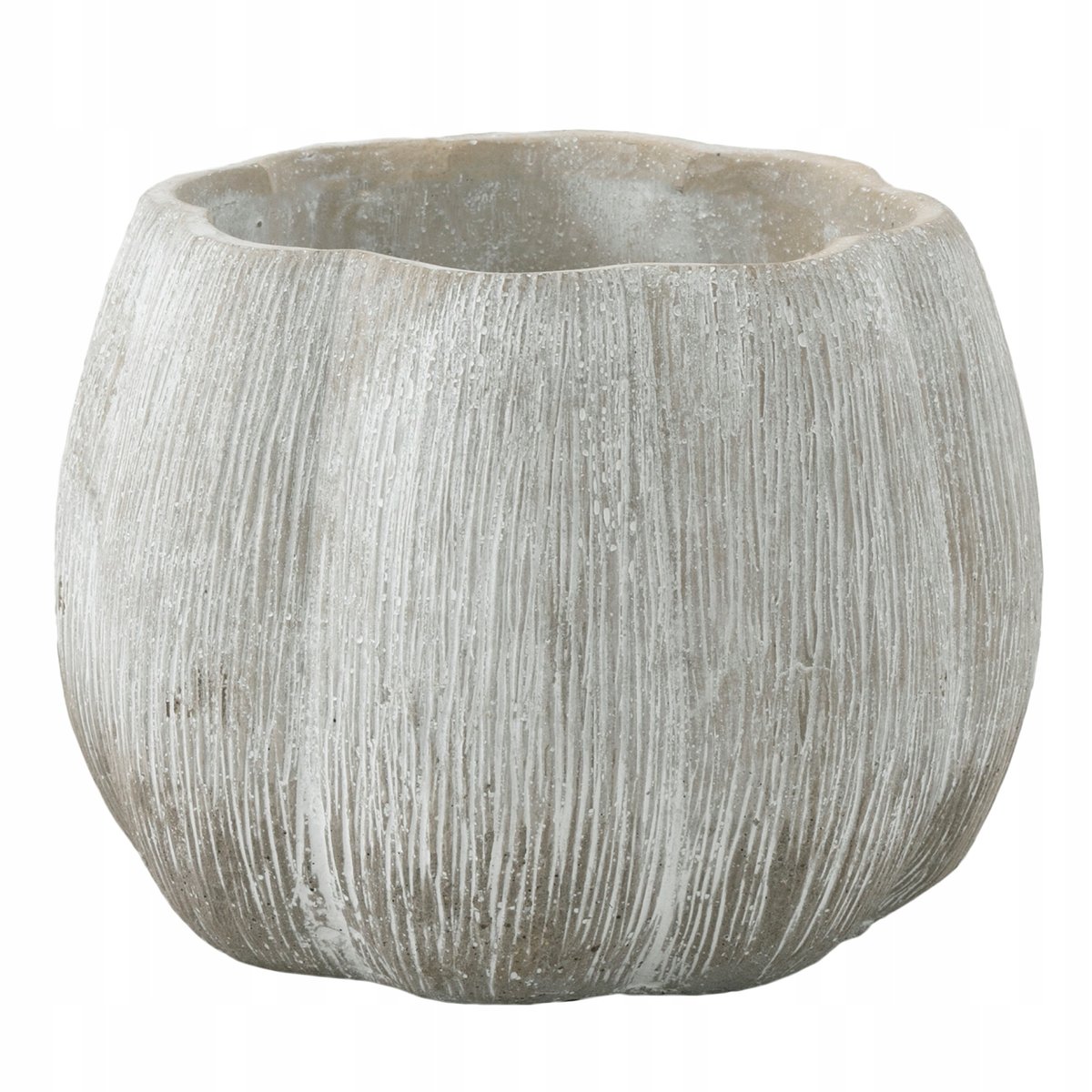 DONICZKA OSŁONKA 15cm KSZTAŁT DYNI skandynawska beton szara okrągła