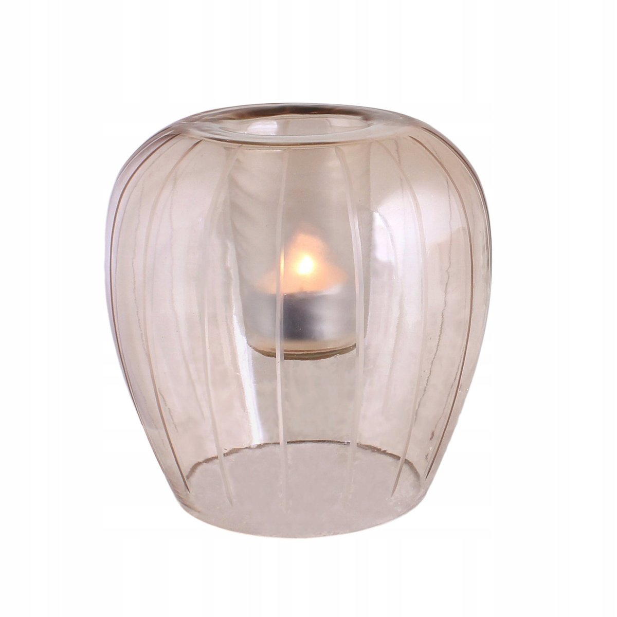 ŚWIECZNIK OTTO tealight RÓŻOWY szklany śr. 17cm