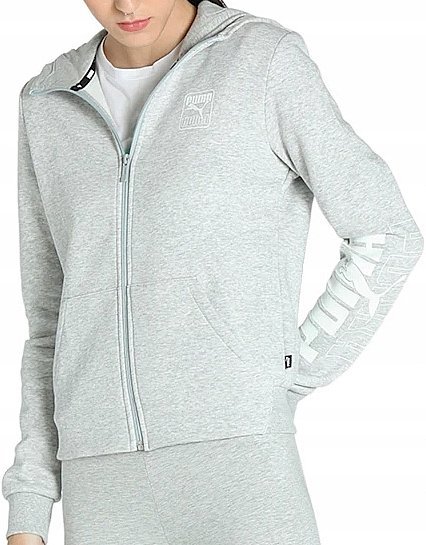 Bluza damska Puma Rebel Full Zip Hoodie r.S szara