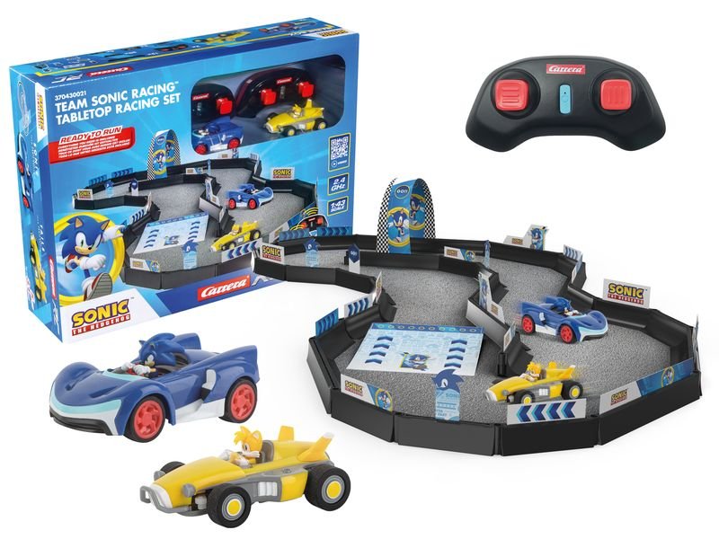 Carrera RC 2,4 GHz Team Sonic Racing(TM) Mini RC - Tabletop Racing Set 45 elementów + auta 2x Sonic