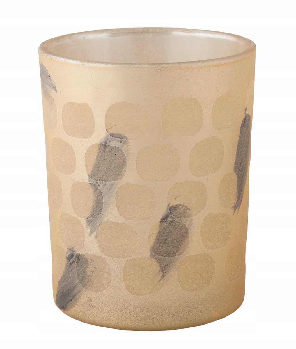 ŚWIECZNIK tealight BEŻOWY szklany śr. 10cm