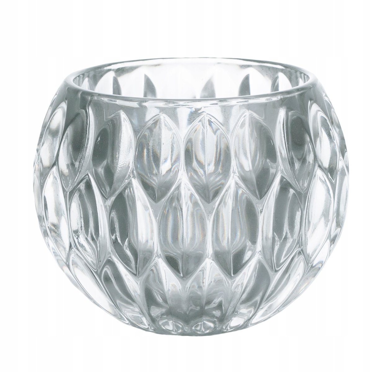 ŚWIECZNIK SZKLANY tealight przezroczysty śr. 11cm