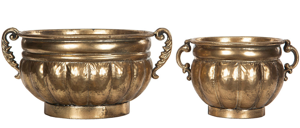 2 szt. OSŁONKA na doniczkę PUCHAR elodie złota