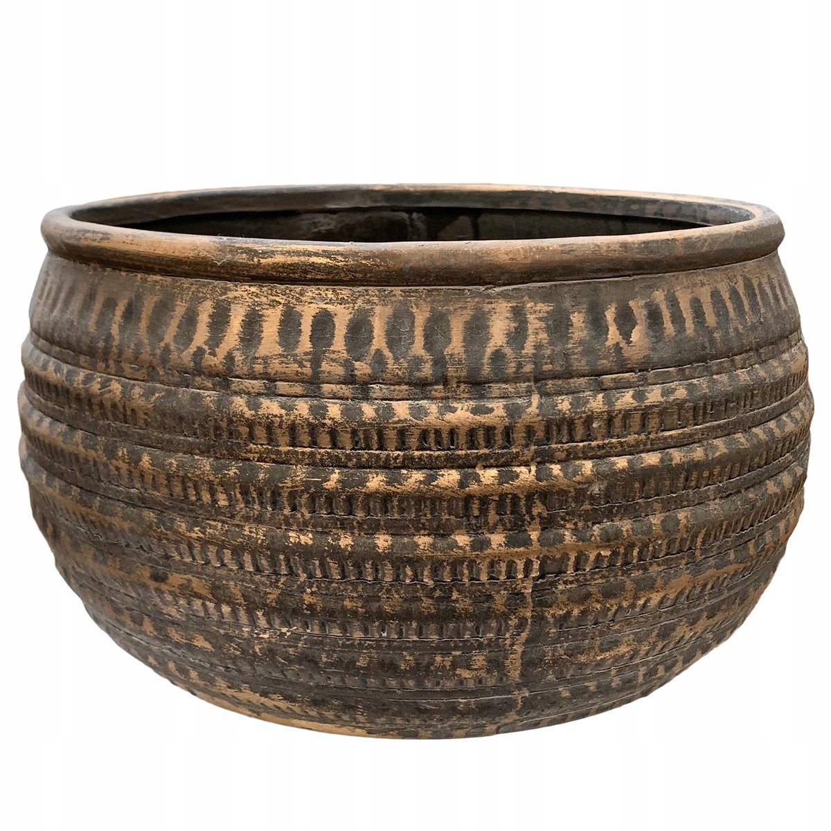 OSŁONKA NA DONICZKĘ NA BONSAI PALMĘ betonowa brązowa donica LOFT DUŻA 27cm