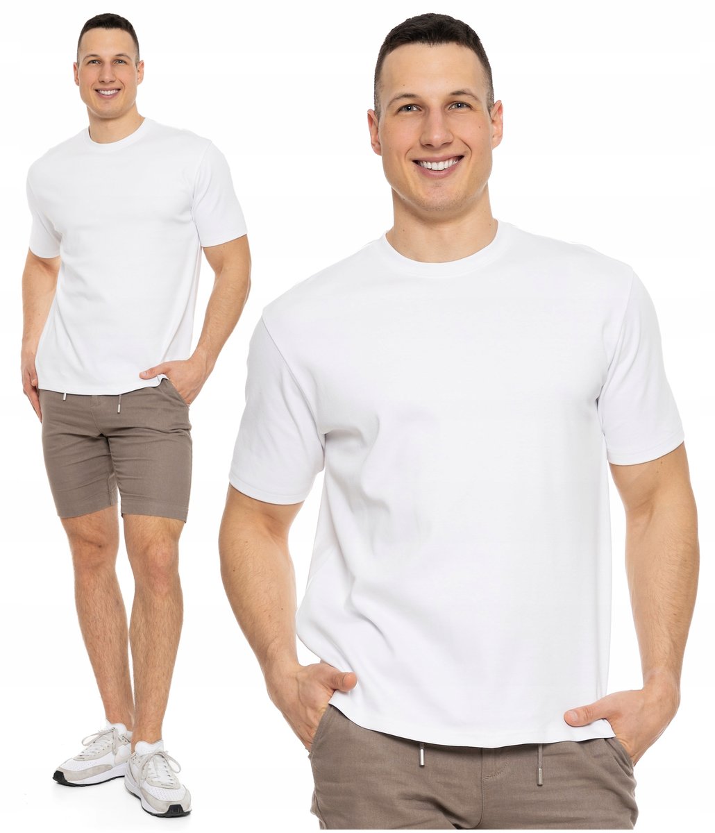 T-SHIRT MĘSKI GŁADKI Koszulka Oversize PREMIUM Bluzka Bez Wzoru MORAJ XL