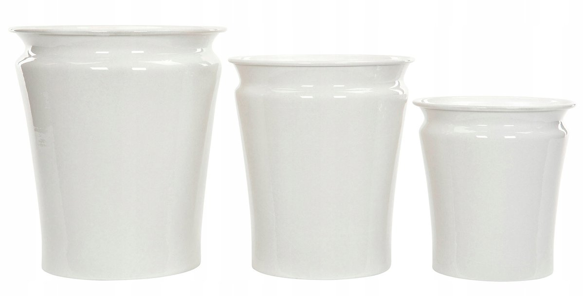 3 szt. DONICZKA SHELL metalowa biała