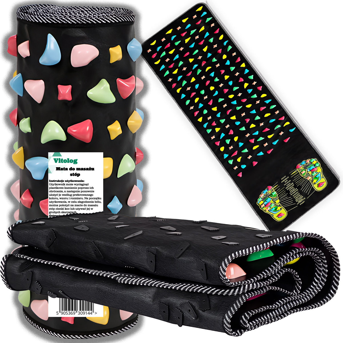 Mata do Masażu Akupresury Masażer stóp z Kolcami Nóg Fakirki Akupresurowa